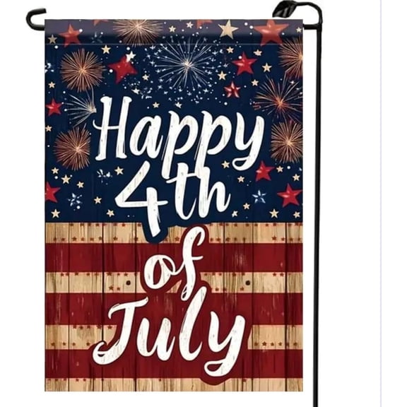 Patriotic Garden Flag 12x18 Double Sided Burlap Holiday Summer Independence Day Memorial Day Outdoor Yard Decor