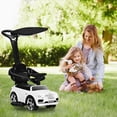 thumbnail image 3 of Costway 3-in-1 Licensed Bentley Kids Ride On Push Car Toddler Sliding Car w/Canopy White, 3 of 11