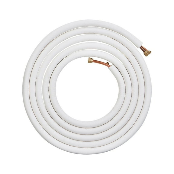 25FT Mini Split Line Set 1/4 Inch 1/2 Inch OD Copper Pipes Tubing Triple Layer Insulation for Air Conditioning Heating Pump HVAC Equipment with 27FT Connection Cable and Accessories