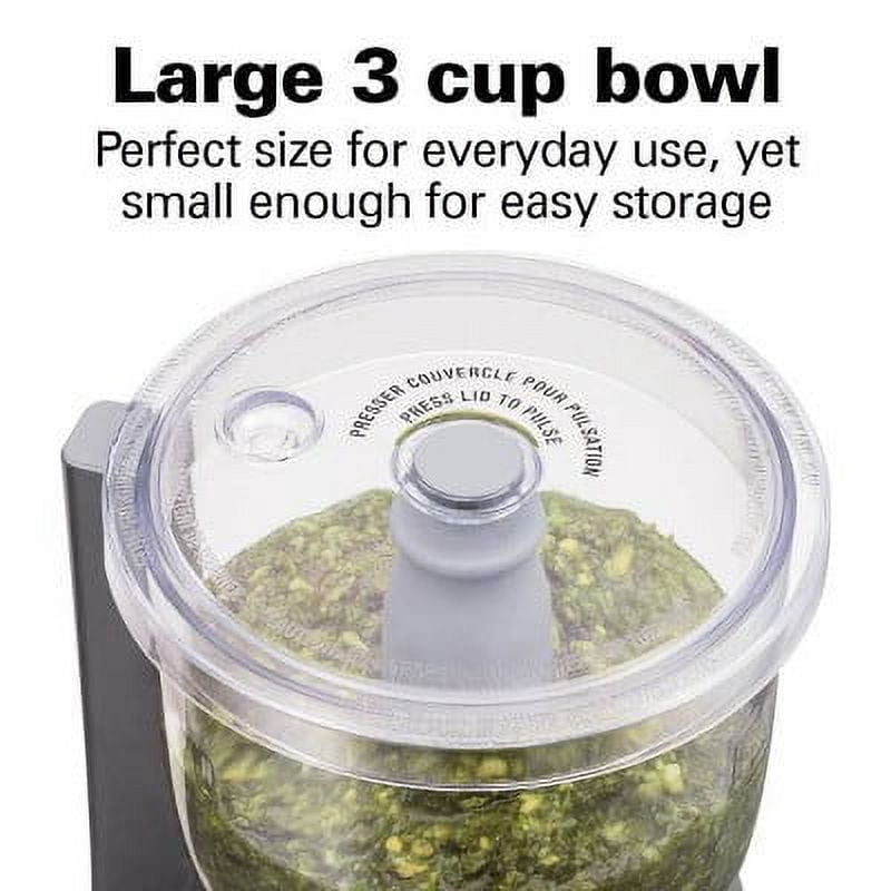 3-Cup Stack & Press Food Chopper - Gray : Compact Vegetable Processor, Dishwasher-Safe Parts