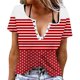 thumbnail image 3 of TaTaai Ladies Spring Summer Fashion V-Neck Tee Cotton Blend Relaxed Fit Short Sleeve Snap Button Detail Scattered Print Casual Daily Streetwear Breathable Women Top Gift, 3 of 6