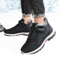 thumbnail image 2 of Gyexs Winter Shoes Women Warm Lined Non Outdoor Winter High Top Cotton Shoes for Work Commute Walking Loafers, Z03 Black, Size 10.5, 2 of 9