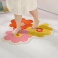 thumbnail image 4 of TOWN & COUNTRY PLAY Blossom Retro Daisy Flower Shaped Bath Mat, Absorbent Tufted Floor Mat, Non-Slip Backing, Machine Washable, Pink/Orange/Yellow, 31.5"x31.5", 4 of 10