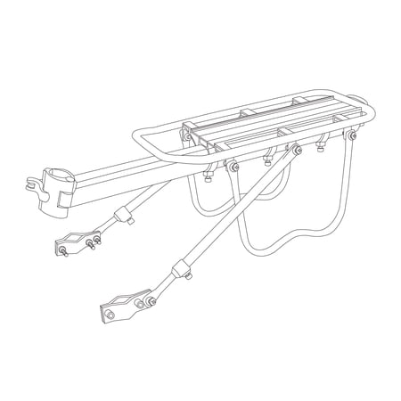 OZARK TRAIL ALUMINUM ADJUSTABLE REAR BIKE RACK WITH TAILIGHT