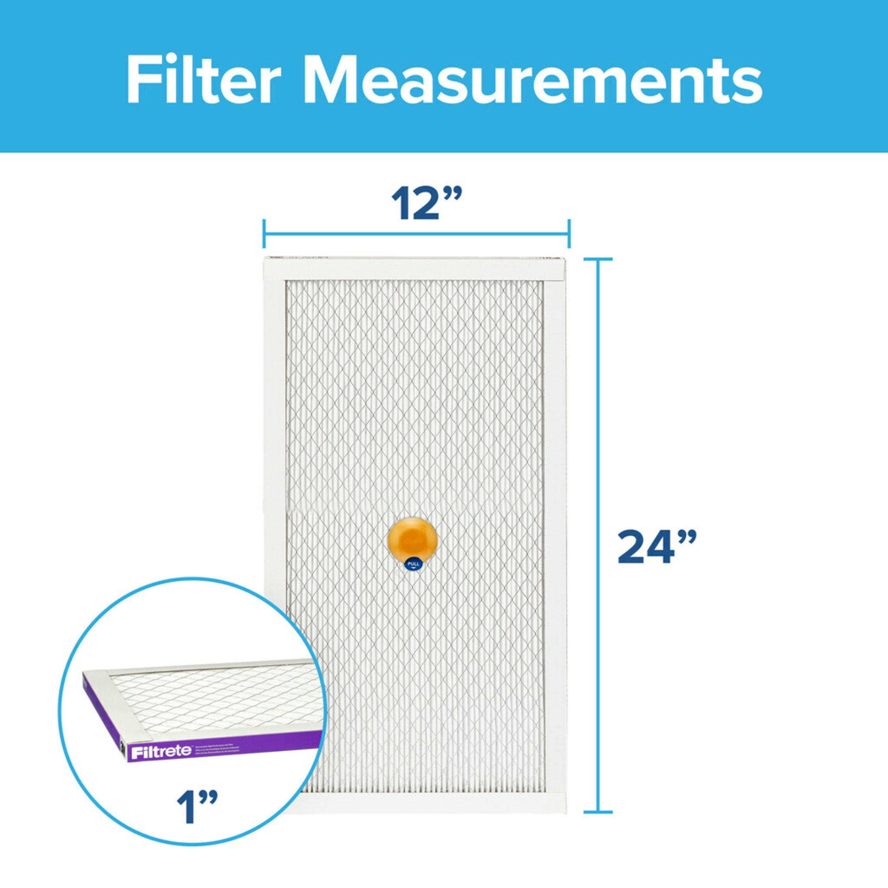 Filtrete by 3M, Smart 12x24x1, MERV 12, Allergen, Bacteria & Virus HVAC Air and Furnace Filter, Captures Allergens, Bacteria, Viruses, 1500 MPR, 1 Filter