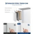 thumbnail image 4 of 3.4/4/4.8 Gallon Trash Can,Rectangular Stainless Steel Waste Bin with Quiet Foot Pedal, Soft-Close Lid & Removable Bucket, Trash Bin Garbage Can for Office, Small Kitchen, Home, 4 of 8