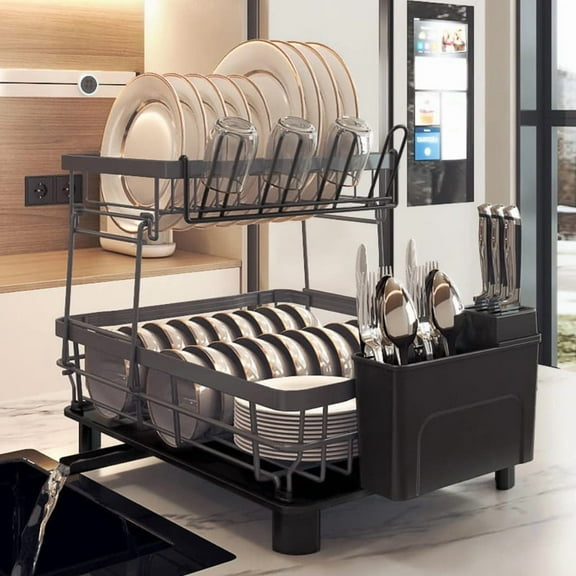 Dish Drying Rack, Dish Rack，Dish Drainers，Kitchen Accessories，Dish Racks with Drain Board，Large Dish Drying Rack，Dish Rack Over The Sink，Drying Rack Kitchen