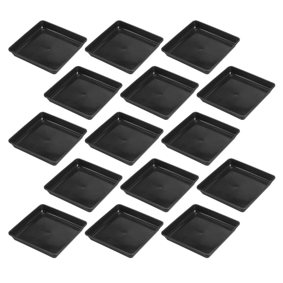 Healifty 20Pcs Square Plastic Plant Drainage Tray Black Flowerpot Base for Indoor Outdoor