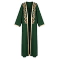 thumbnail image 5 of Elegant Muslim Abaya Dress With Embroidery Long Sleeve Robe And Inner Gown Two Piece For/Green/XS, 5 of 5