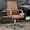 Brown, variant on Office Desk Chair Leather, Conference Room Chairs with Wheels, Modern Executive Office Chairs Adjustable Height, Ergonomic Swivel Rolling Ribbed Computer Chair(Matte Black)