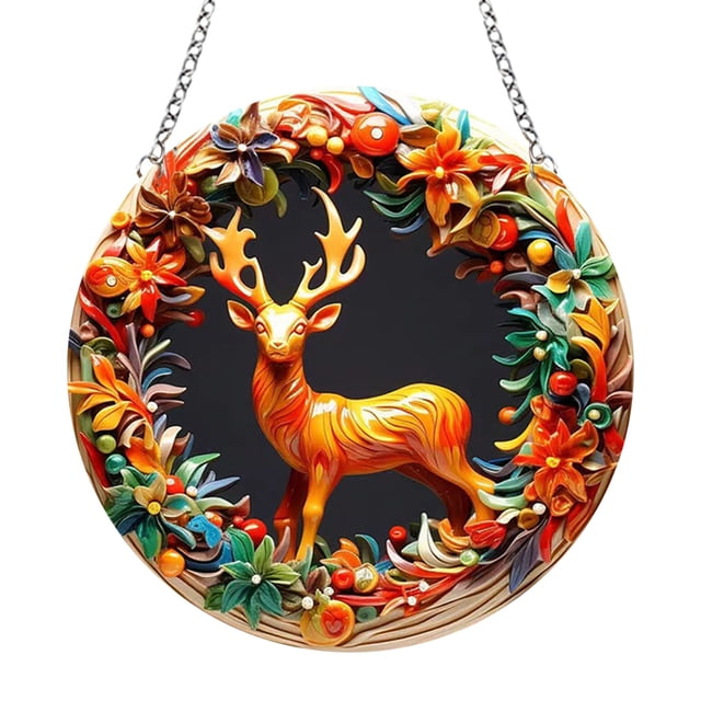 Xihbxyly La Oferta de Hoy Nuevo Colgante de Acrílico Navideño Estilo Cerámico para Puerta y Ventana.
