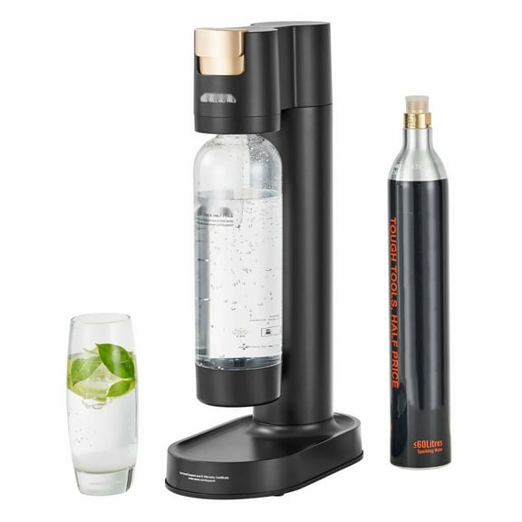 Sparkling Water Maker Soda Maker Machine, Home Carbonating Kit with 1L BPA-Free Bottle & CO2 Cylinder, Compatible with 60L CO2, for Healthy Drinks