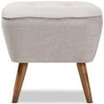 thumbnail image 3 of Baxton Studio Ottoman Pétronelle en Beige Grisâtre et Brun Noyer, 3 of 7