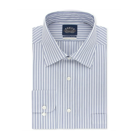 Stripe Non Iron Shirt - Eagle Mens Non-Iron Stretch Stripe Button Up Dress Shirt petrol 16 1/2