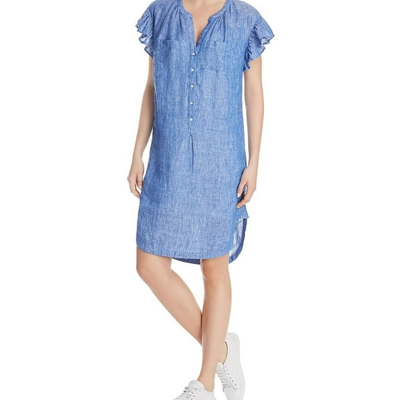 Joie Womens Fermina Shirt Dress, Blue, Small