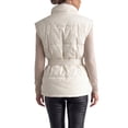 thumbnail image 3 of INSPIRE CHIC Women's Belted Puffer Vest with Stand Collar Zip Up Lightweight Padded Jacket Small Milky White, 3 of 6
