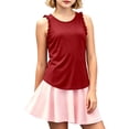 thumbnail image 3 of LILIYA Girl's Summer Workout Tank Tops Kids Ruffle Sleeveless Racerback Crewneck Casual Loose Fit Shirts Running Gym Athletic Cozy Yoga Tee Shirts, 3 of 8