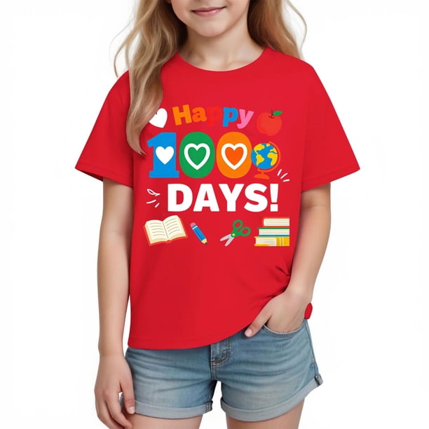 Tops de Manga Corta Linda con Impresión Gráfica Linda para Niños Niños Y Niñas, Camiseta Casual de la Temporada Escolar, Tela Transpirable Suave
