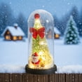 thumbnail image 1 of BAOPAI LED Lighted Glass Dome Mini Christmas Tree with Snow Effect Home Decor Tabletop Ornament Santa Claus Display Gift Idea, 1 of 7