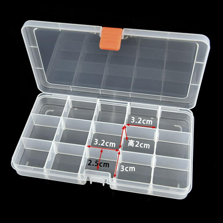 Yannee 15 Compartments Plastic Box Jewelry Bead Storage Container