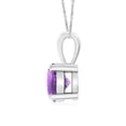 thumbnail image 2 of Angara Collier en Améthyste Naturelle - Pendentif Solitaire en Améthyste Rond avec Broches de 1,15 ct en Argent Sterling 925 pour Femmes, 2 of 9