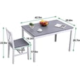 thumbnail image 6 of unbrand 5-Pieces Dining Table Set, Kitchen Table and Chairs for 4, Kitchen Dining Room Table Set for Home, Restaurant, Grey&White, 6 of 7