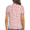 thumbnail image 3 of Fuzoiu Hearts Print Women's V-Neck T-Shirt,Women's Short Sleeve Top, Comfortable for Work, Leisure, and Sports, 3 of 7