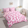 thumbnail image 3 of Manfei Kawaii Bow Tie 7-Piece Twin Bedding Sets,Cute Bowknot Ribbon Bedding Comforter Set,Pink White Sheet Sets For Girls Teens,Breathable Home Decor Reversible, 3 of 8