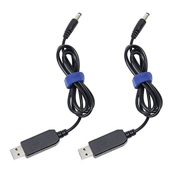 2X USB to DC Convert Cable 5V to 12V Voltage Step-Up Cable 5.5X2.1mm DC Male 1M New,2 * Voltage Step-Up Cable,black
