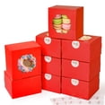 thumbnail image 1 of Bakery Treat Boxes Shallive, galletas pequeñas de 4 pulgadas, 50 unidades, rojas, 1 of 6