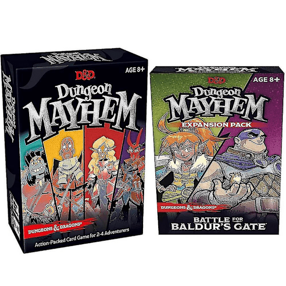 Dungeones Mayhem Dungeonsing Dragons card game 120 cards toy entertainment party family friends battle for Baldur's Gate board