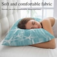 thumbnail image 5 of Sea Stars Throw Pillow Covers Summer Beach Sea Stars Teal Texture Decorative Lumbar Pillow Cover Rectangle Cushion Case for Sofa Couch Bed Living Room Bedroom 20 X 26 Inches, 5 of 9