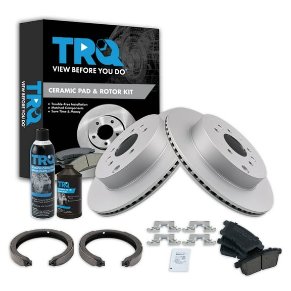 TRQ Rear Brake Pad & Rotor Kit BKA34881 Fits Select 2007-2012 Mazda CX-9