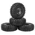 thumbnail image 4 of 4pcs RC Tire, Rubber RC Crawler Tire Metal Wheel Hub Spare Parts RC Tires Wheel Rims for 1/10 RC Car 2.2 Inch, 4 of 7