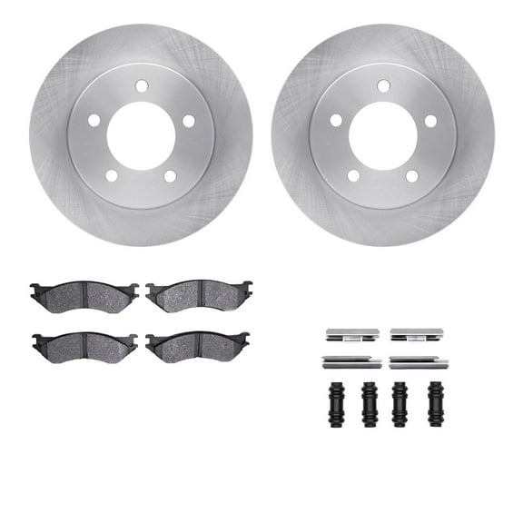 Dynamic Friction Company Front Brake Rotors with Ultimate Duty Performance Brake Pads includes Hardware 6412-54188