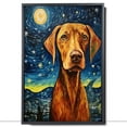 thumbnail image 2 of Vizsla Dog Canvas Wall Art - Starry Night Van Gogh Dog Canvas Print Dog Sayings Painting Home Office Wall Decor Framed Dog Lover Gift, 2 of 6