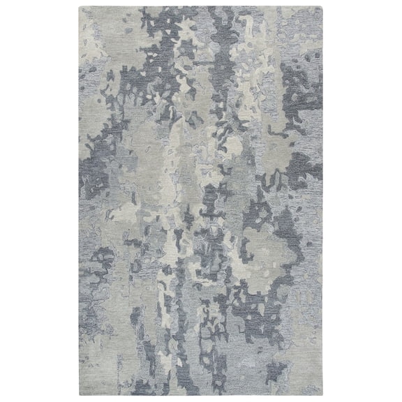 Alora Decor Flare 5' x 8' Abstract Grey/Dk Grey Hand-Tufted Area Rug