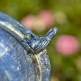 thumbnail image 6 of Zaer Ltd. Ornate Metal Pedestal Style Birdbath with Cast Iron Birds on Rim Full Base (Blue), 6 of 8