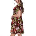 thumbnail image 2 of Easygdp Leaf And Fruit para Vestido Transpirable de Mujer, Vestido Suelto de Manga Corta con Pliegues y Bolsillos para el Verano, 2 of 6