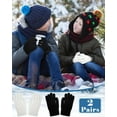 thumbnail image 5 of 2 Pairs Kids Fleece Lined Gloves Winter Thick Warm Thermal Cable Knit Gloves for 6-10 Years Boys Girls, 5 of 6