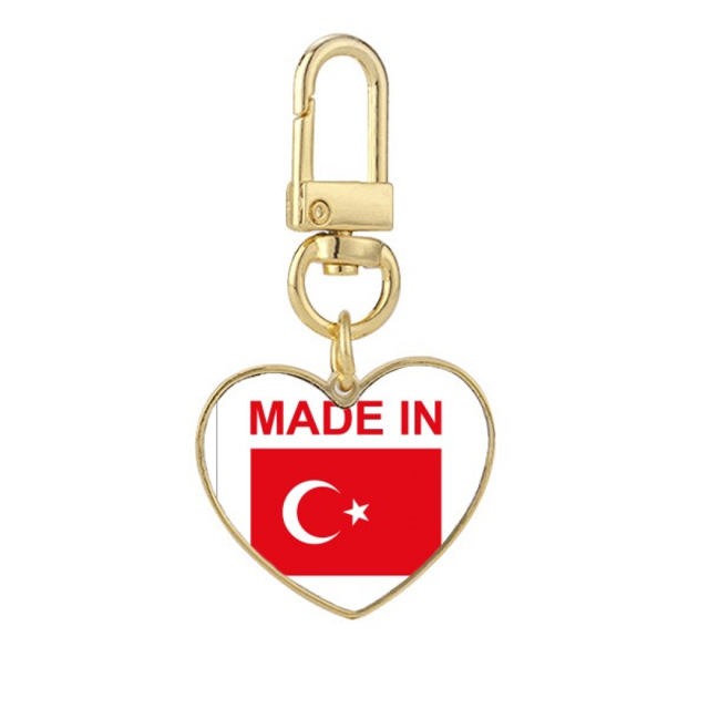 Llavero de metal en forma de corazón dorado en turquía país amor Unbranded