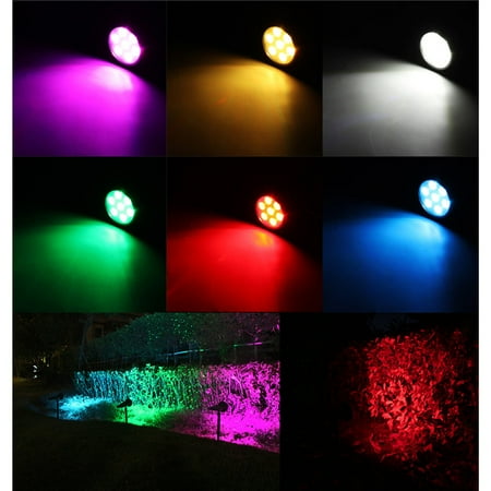 Waterproof 7 Led Rgb Color Changing Solar Spotlights Outdoor