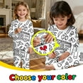 thumbnail image 2 of REDARER Girls DIY Doodle Pajama Set, Long Sleeve Top & Pants Two Piece Outfit, Soft Comfortable Kids Sleepwear,4-5 Years, 2 of 7