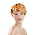 thumbnail image 3 of Balery Hippie Ditsy Floral Shower Caps, Double Layer Waterproof Shower Cap, Double Layers Reusable Shower Cap With Soft Comfortable For Long Thick Hair Soft Bath Shower Hair Caps, 3 of 9