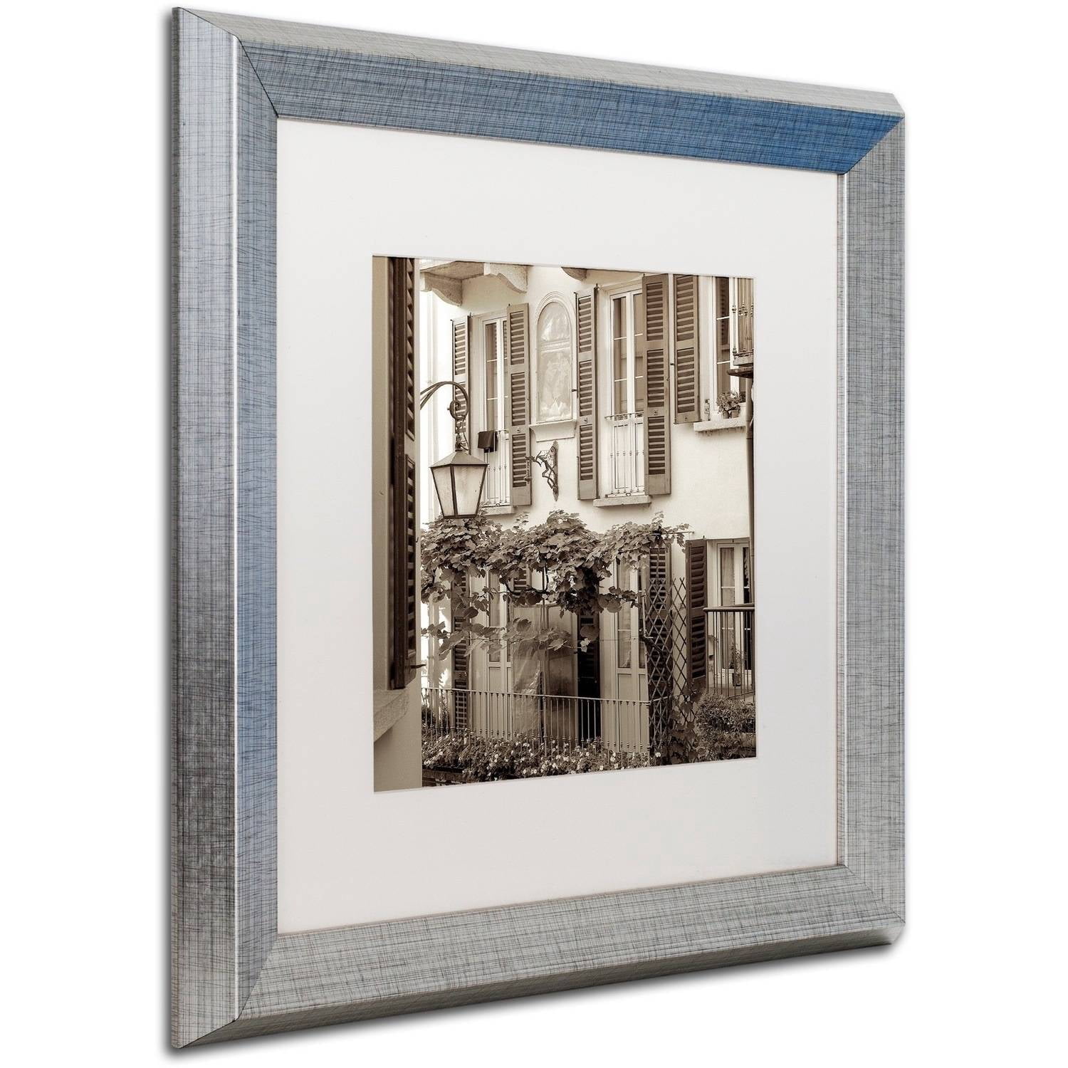 Trademark Fine Art "Bellagio I" Canvas Art by Alan Blaustein, White Matte, Silver Frame