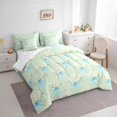 thumbnail image 3 of Manfei Blue Bowknot Groovy Twin Bedding Sets 7-Piece, Rustic Flower Floral Bedding Comforter Set, Teens Girls Female Kids Reversible Sheet Sets, Ultra Soft Home Decor, 3 of 7