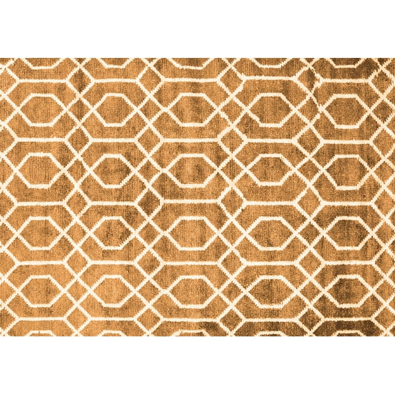 Ahgly Company Indoor Rectangle Trellis Orange Modern Area Rugs, 4' x 6'