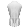 thumbnail image 3 of Herrnalise Womens Vintage Western Fringe Vest Tops Classic Suede Leather 70s Cowboy Shirt Sleeveless Tassels Cardigan Jackets White M, 3 of 5