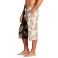 thumbnail image 5 of Mens Swim Trunks Men's Casual Hawaiian Print Drawstring Cropped Capri Pants Summer Swim Trunks Beach Shorts with Elastic Waist Resort Style for Vacation Pool Luau Coffee 3XL, 5 of 9