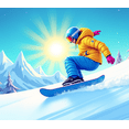 thumbnail image 4 of Snowboarding Scene Themed Backdrop Background Banner Winter Sports Party Decorations Snowflake Mountain Sun Decor Photography Props Winter Festival Party Supplies, 4 of 7